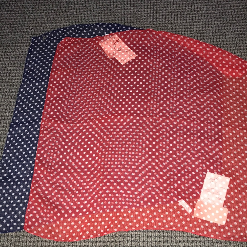 Polka Dot Lightweight Women's Scarf - Red & Navy
